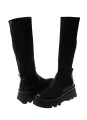 Czarne kozaki damskie z elastyczną dzianiną Venezia 41 4305_7302