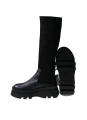 Czarne kozaki damskie z elastyczną dzianiną Venezia 41 4305_7305