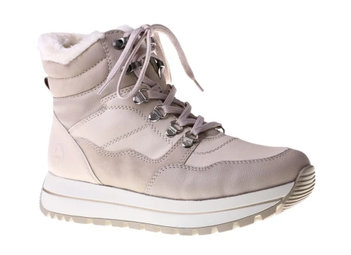 Beżowe trzewiki damskie w sportowym stylu Rieker N4002-60_7331