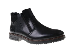 Czarne, sportowo eleganckie botki męskie Rieker 33151-00