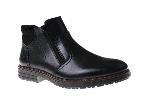 Czarne, sportowo eleganckie botki męskie Rieker 33151-00_7343