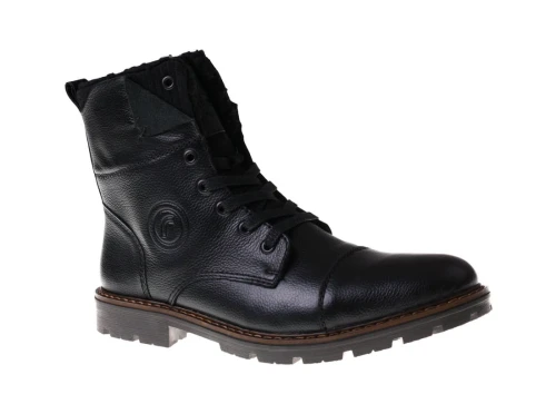 Czarne stylowe trzewiki męskie Rieker 32133-00_7355