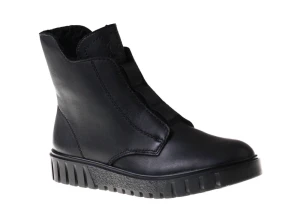 Czarne botki damskie na płaskiej podeszwie Rieker Y3458-00