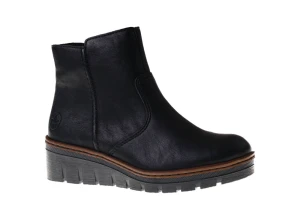 Czarne botki damskie na koturnie Rieker X9165-00