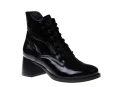 Wiązane botki damskie ze skóry lakierowanej Nessi 23547 czarny 711_7650