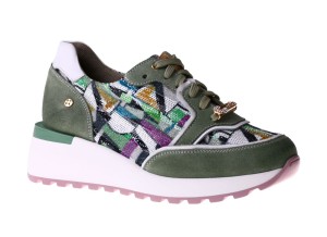 Skórzane sneakersy na platformie Maciejka 06390-09/00-7 seledyn