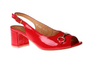 Sandały damskie na słupkowy obcasie Maciejka 06569-08/00-5 czerwony