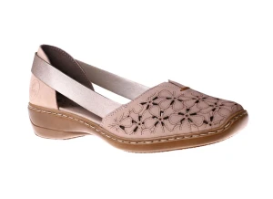 Wsuwane półbuty damskie Rieker 41356-60 beige