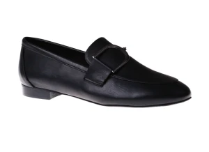 Mokasyny damskie na płaskim obcasie Nessi 24605 czarny