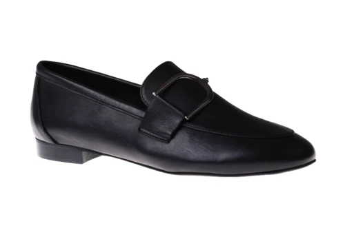 Mokasyny damskie na płaskim obcasie Nessi 24605 czarny_7943