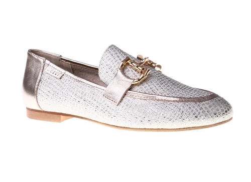 Mokasyny damskie ze złotą ozdobą Nessi 24612 złoto_7949