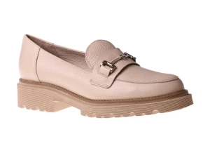 Beżowe mokasyny na lekkim spodzie Ryłko N2R60_BM