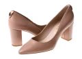 Czółenka na słupkowym obcasie Ryłko E7201 beżowy_8077