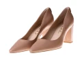 Czółenka na słupkowym obcasie Ryłko E7201 beżowy_8081