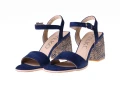 Granatowe sandały z ozdobnym obcasem Ryłko 7VG30_T3_8135