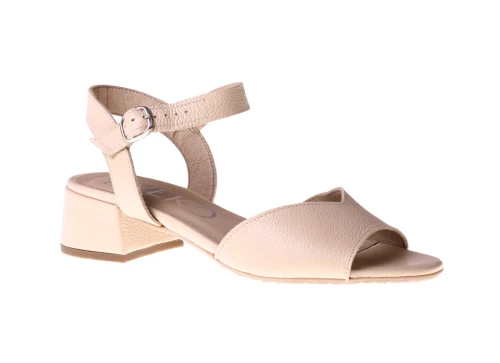 Sandały damskie na niskim obcasie Ryłko 3MG08_T3 beżowy_8148