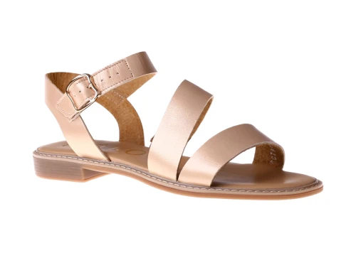 Złote sandały na płaskim obcasie Ryłko 1IFH2_U_8154