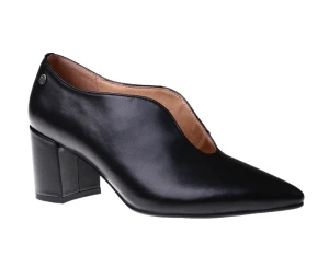 Skórzane półbuty damskie na słupku Maciejka K7469-01/00-1 czarny